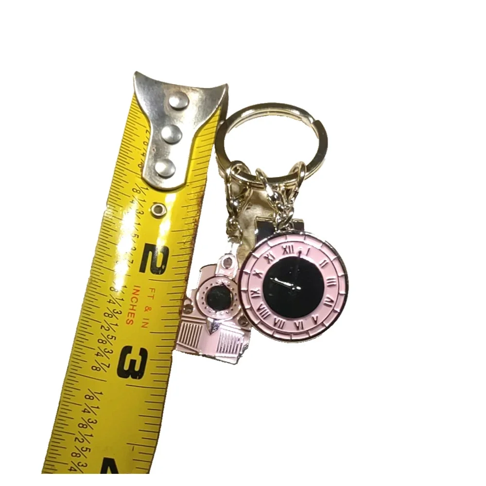 Fun Pink Railroad Keychain Whistle Clock Train